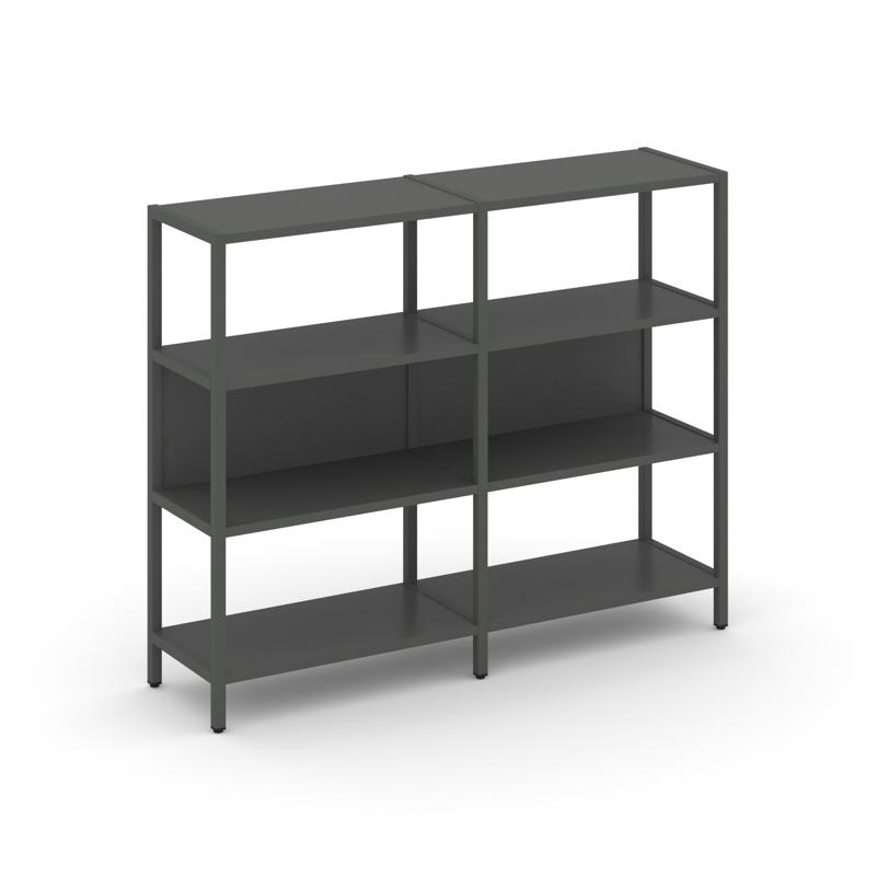 Shelf System Двухсекционный стеллаж трехярусный SN.STM-321 Антрацит/Металл Антрацит 1590*400*1246