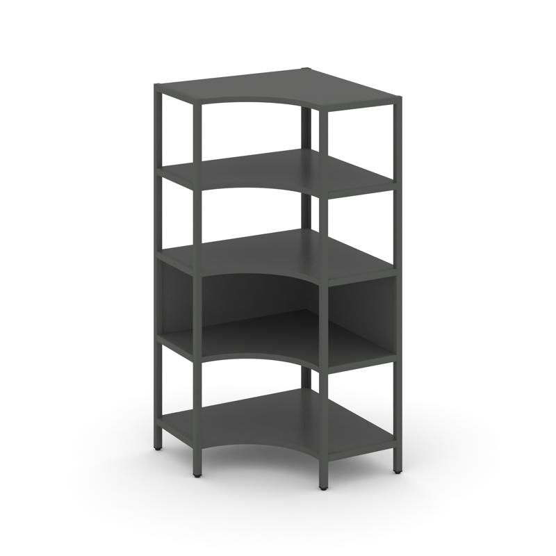 Shelf System Односекционный угловой стеллаж четырехярусный SN.STMU-411 Антрацит/Металл Антрацит 810*
