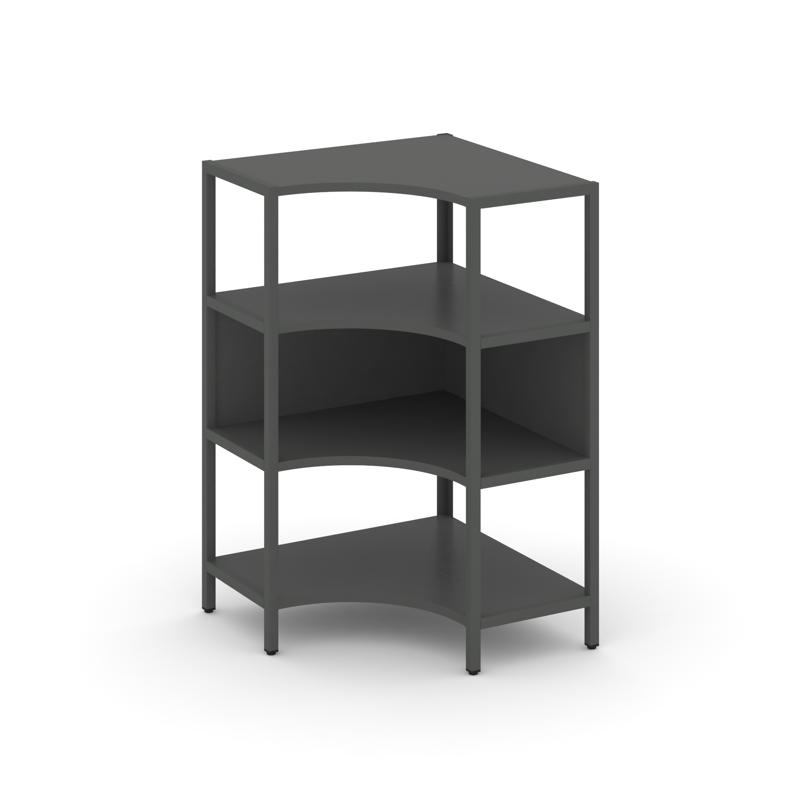 Shelf System Односекционный угловой стеллаж трехярусный SN.STMU-311 Антрацит/Металл Антрацит 810*810