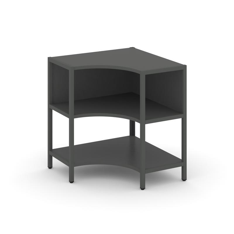 Shelf System Односекционный угловой стеллаж двухярусный SN.STMU-211 Антрацит/Металл Антрацит 810*810