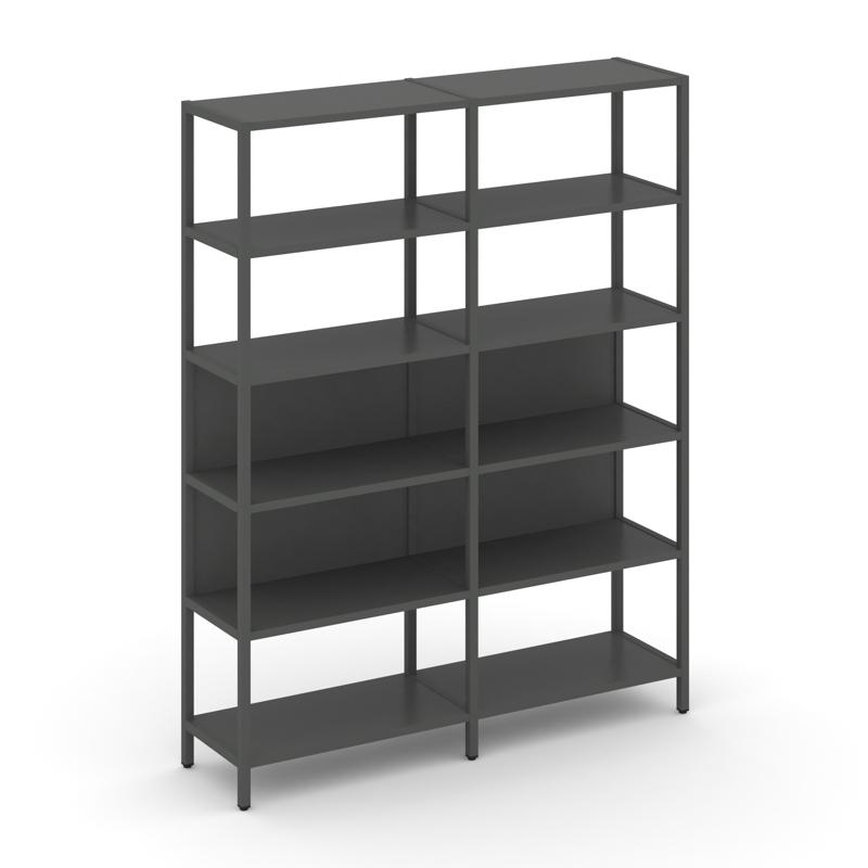 Shelf System Двухсекционный стеллаж пятиярусный SN.STM-521 Антрацит/Металл Антрацит 1590*400*1980