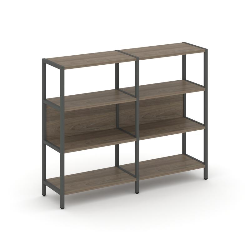 Shelf System Двухсекционный стеллаж трехярусный SN.STM-321 Вяз Благородный/Металл Антрацит 1590*400*