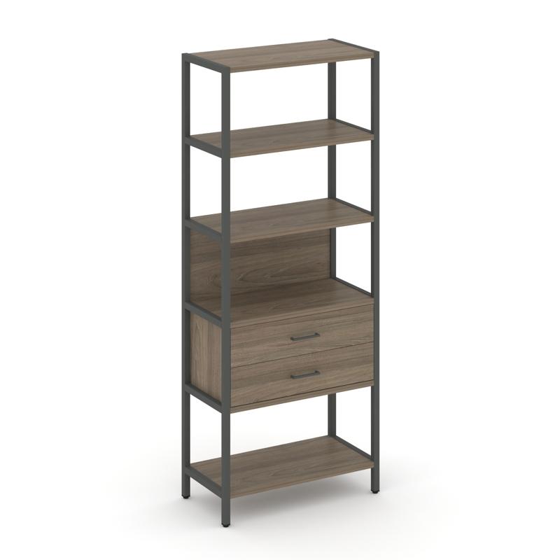 Shelf System Односекционный стеллаж пятиярусный с ящиками SN.STM-512 Вяз Благородный/Металл Антрацит