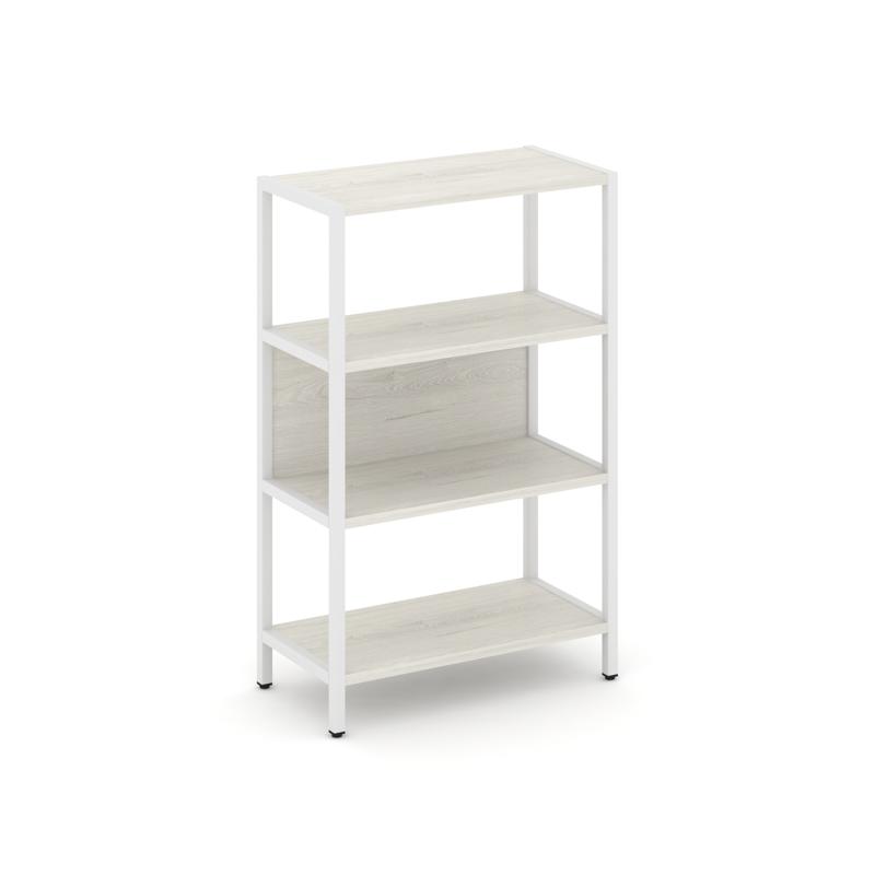 Shelf System Односекционный стеллаж трехярусный SN.STM-311 Дуб Наварра/Металл Белый 810*400*1246