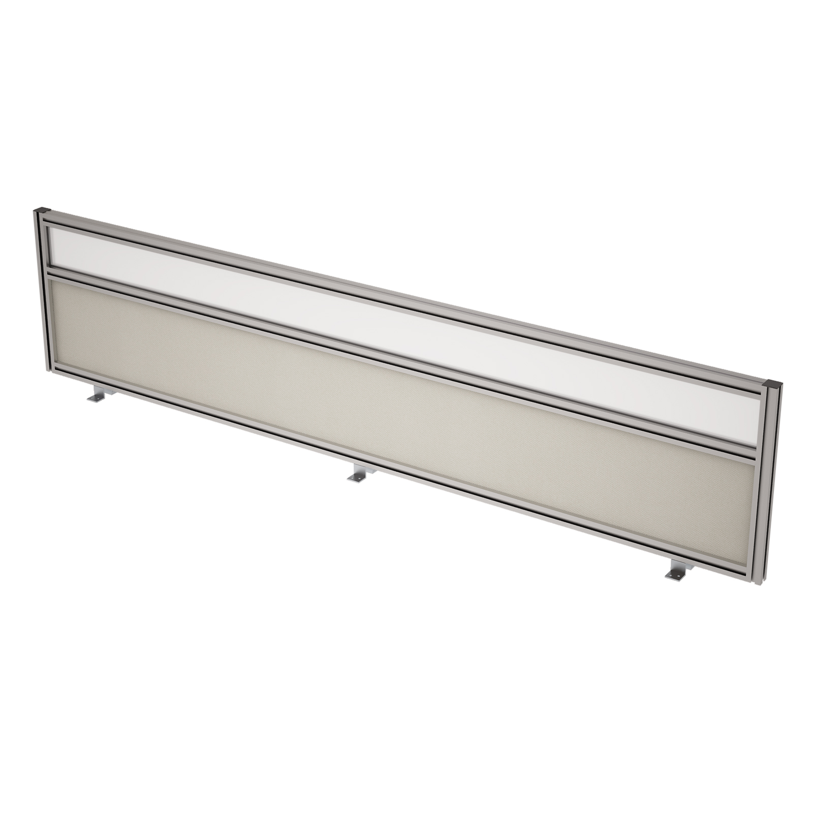 9БТС.0418.6 Барьер из ткани и стекла в алюминиевом профиле, фронтальный (1800*29*400)