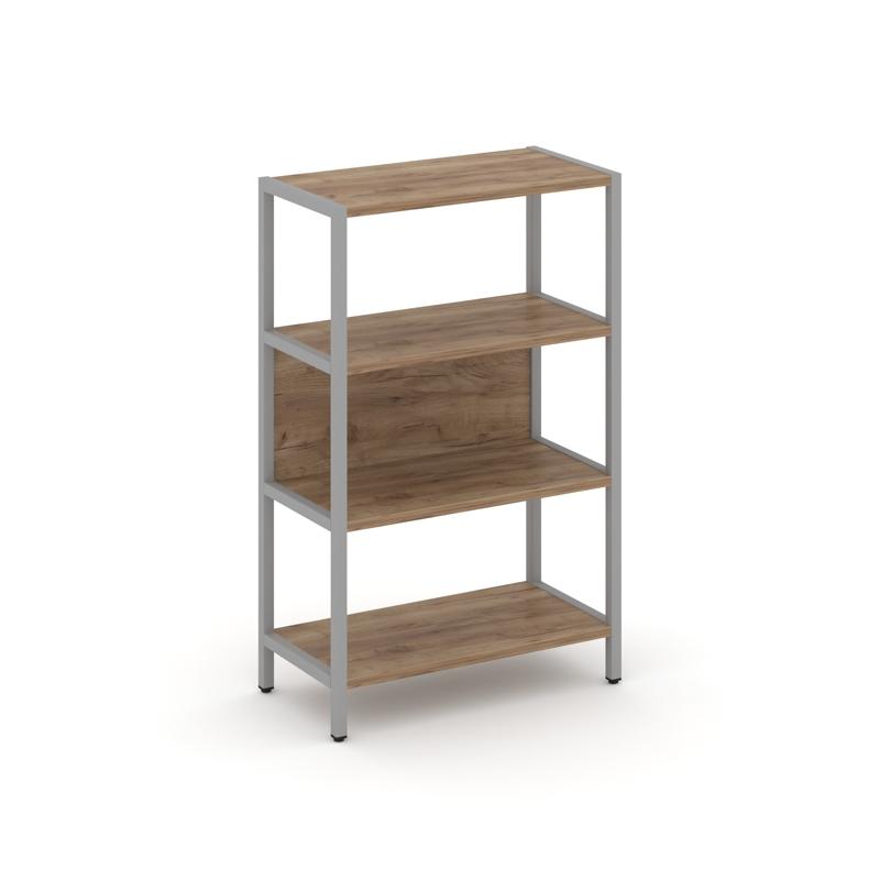 Shelf System Односекционный стеллаж трехярусный SN.STM-311 Дуб Табак/Металл Серый 810*400*1246