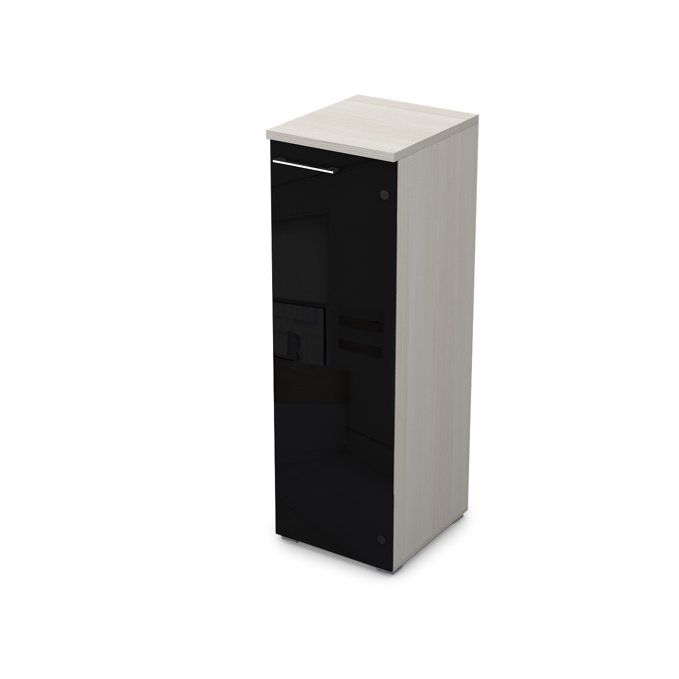 9НП.017.7Л Пенал средний со стеклом (400*450*1245), левый