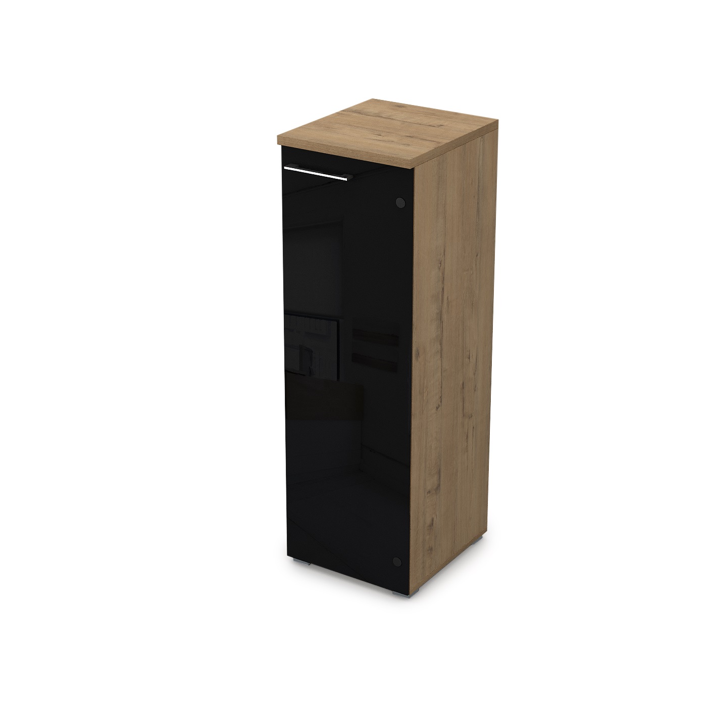 9НП.017.7Л Пенал средний со стеклом (400*450*1245), левый