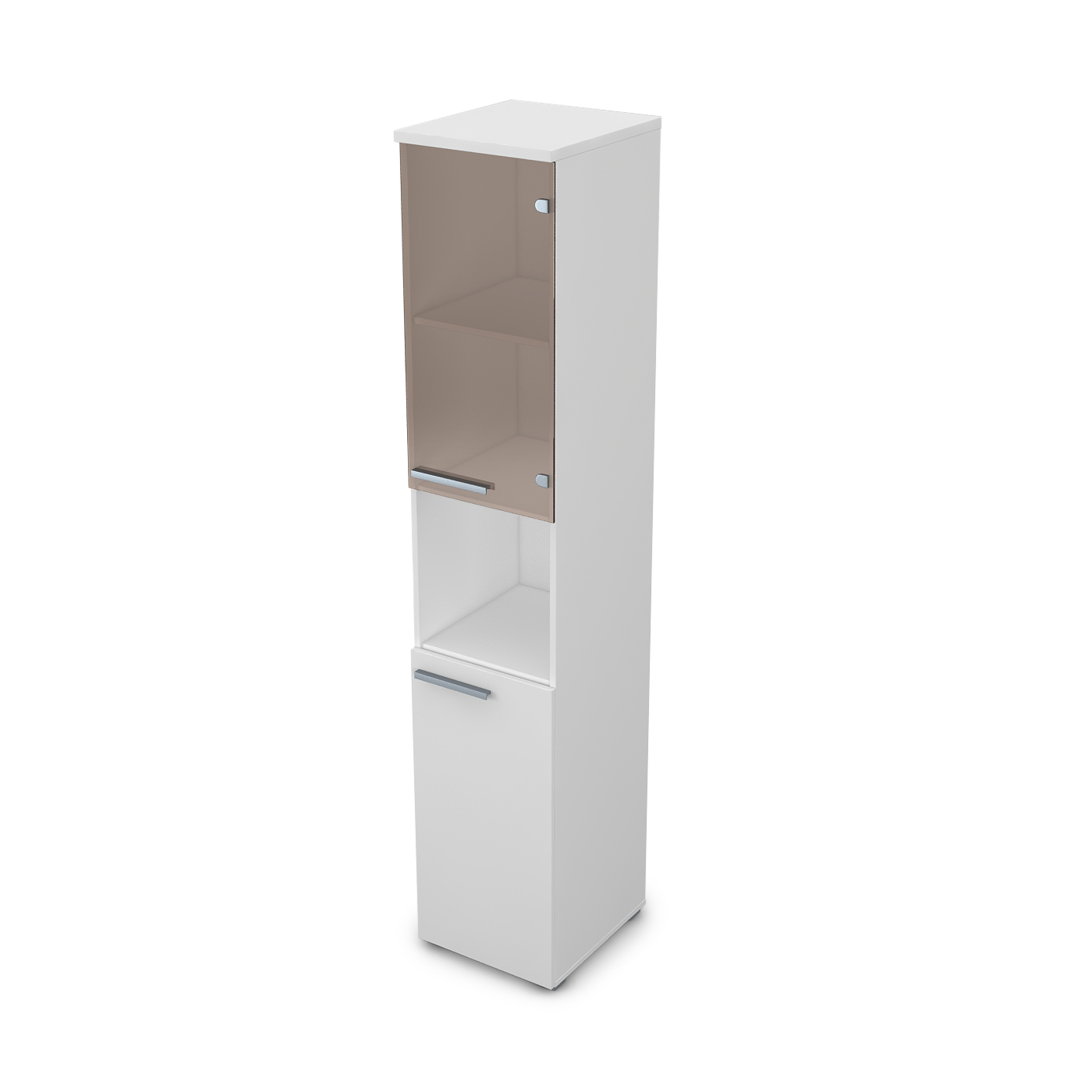 9П.005.13 Пенал высокий со стеклом и нишей (400*450*2045)