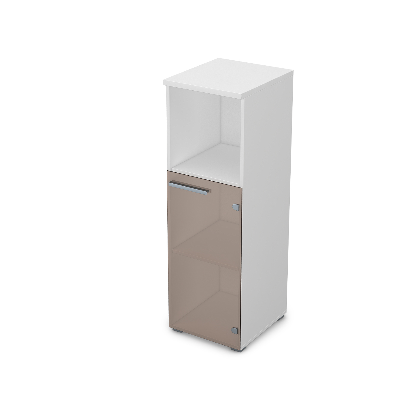 9П.017.4 Пенал средний со стеклом и нишей (400*450*1245)