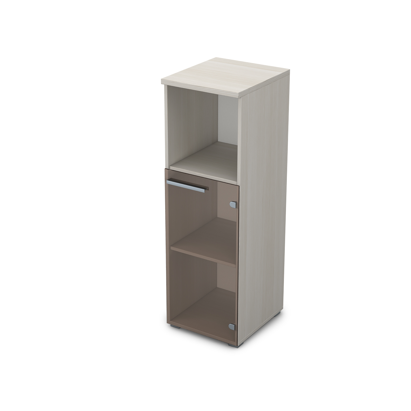 9П.017.4 Пенал средний со стеклом и нишей (400*450*1245)