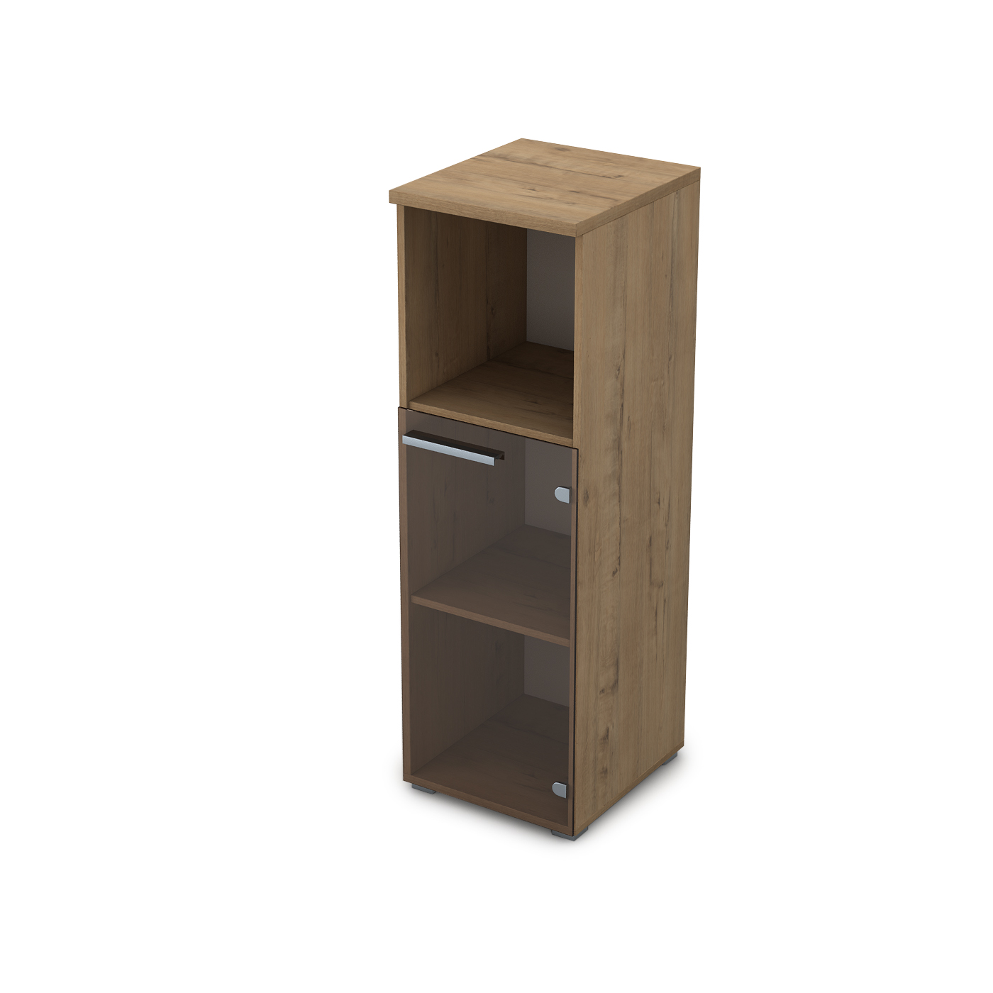 9П.017.4 Пенал средний со стеклом и нишей (400*450*1245)