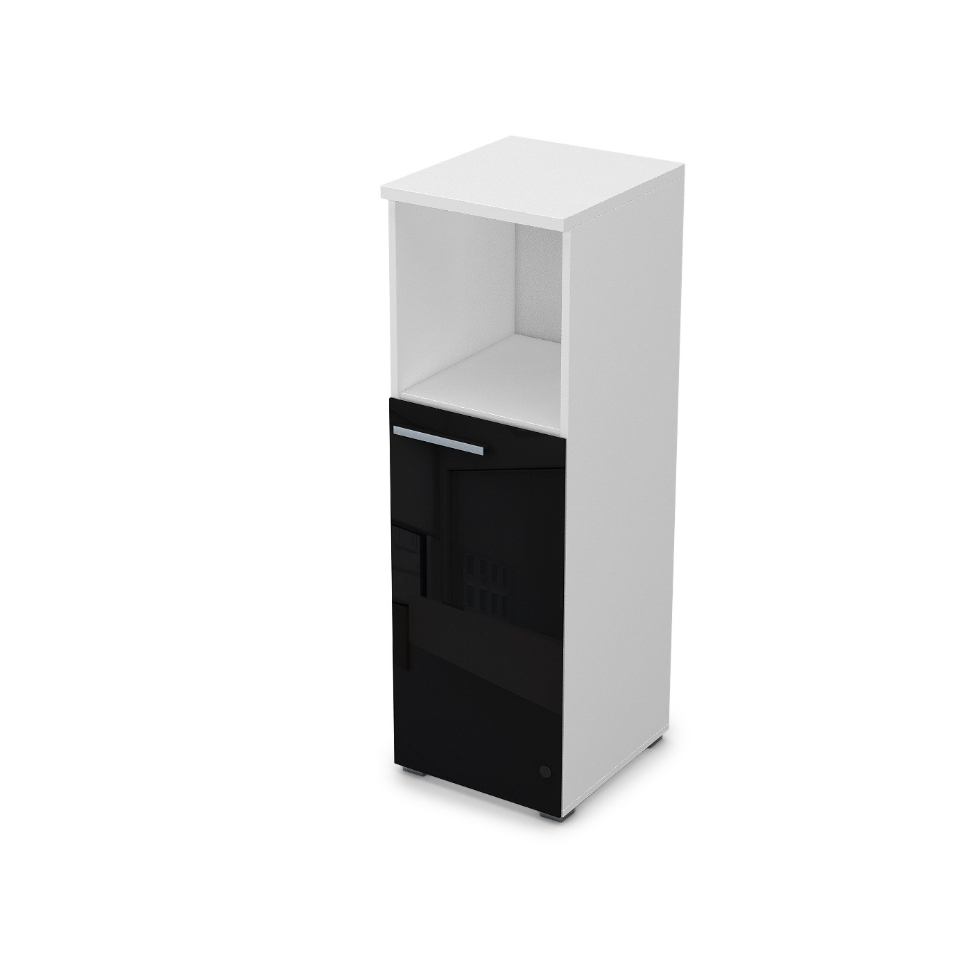 9ПЛ.017.8 Пенал средний со стеклом и нишей (400*450*1245), левый