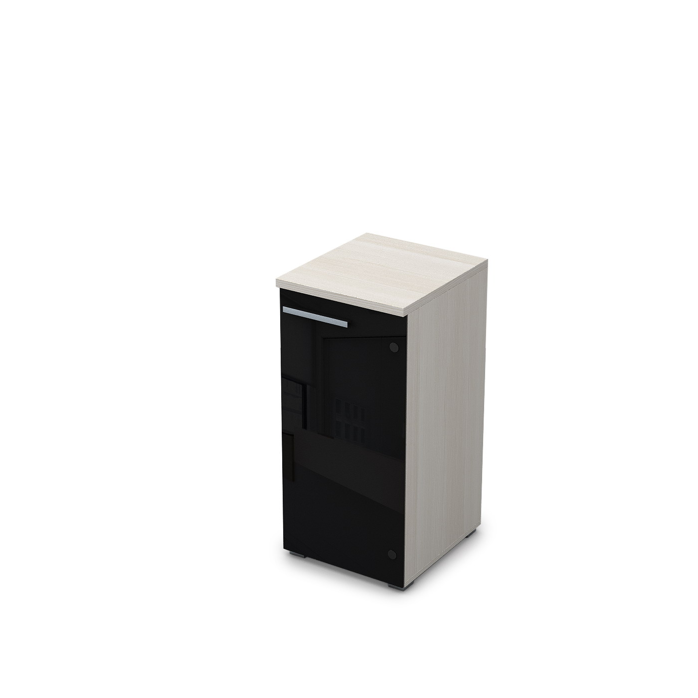 9ПЛ.023.4 Пенал низкий со стеклом (400*450*845), левый