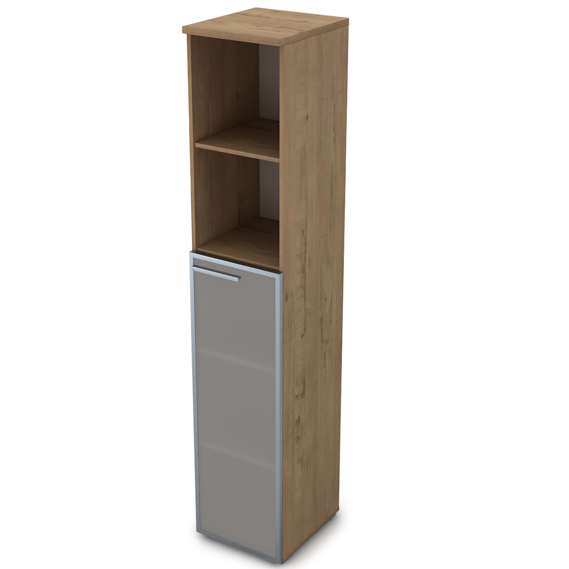 9ПЛД.005.15 Пенал высокий со стеклом и открытой полкой (400*450*2045), левый