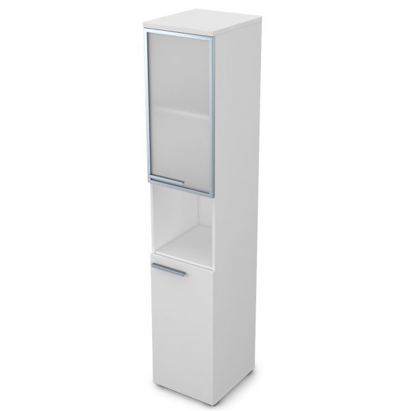 9ПЛ.005.20 Пенал высокий со стеклом и нишей (400*450*2045), левый