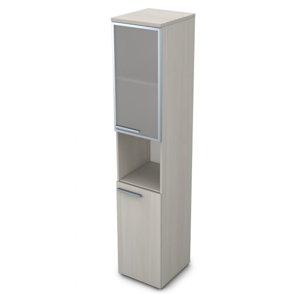 9ПЛ.005.20 Пенал высокий со стеклом и нишей (400*450*2045), левый