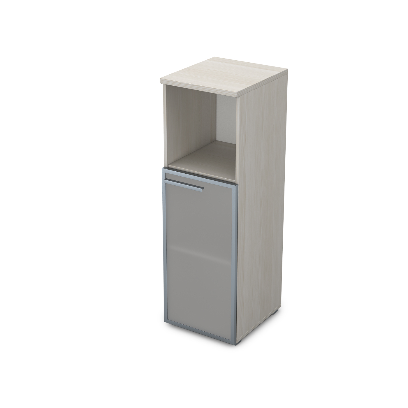 9ПЛ.017.5 Пенал средний со стеклом и нишей (400*450*1245) , левый