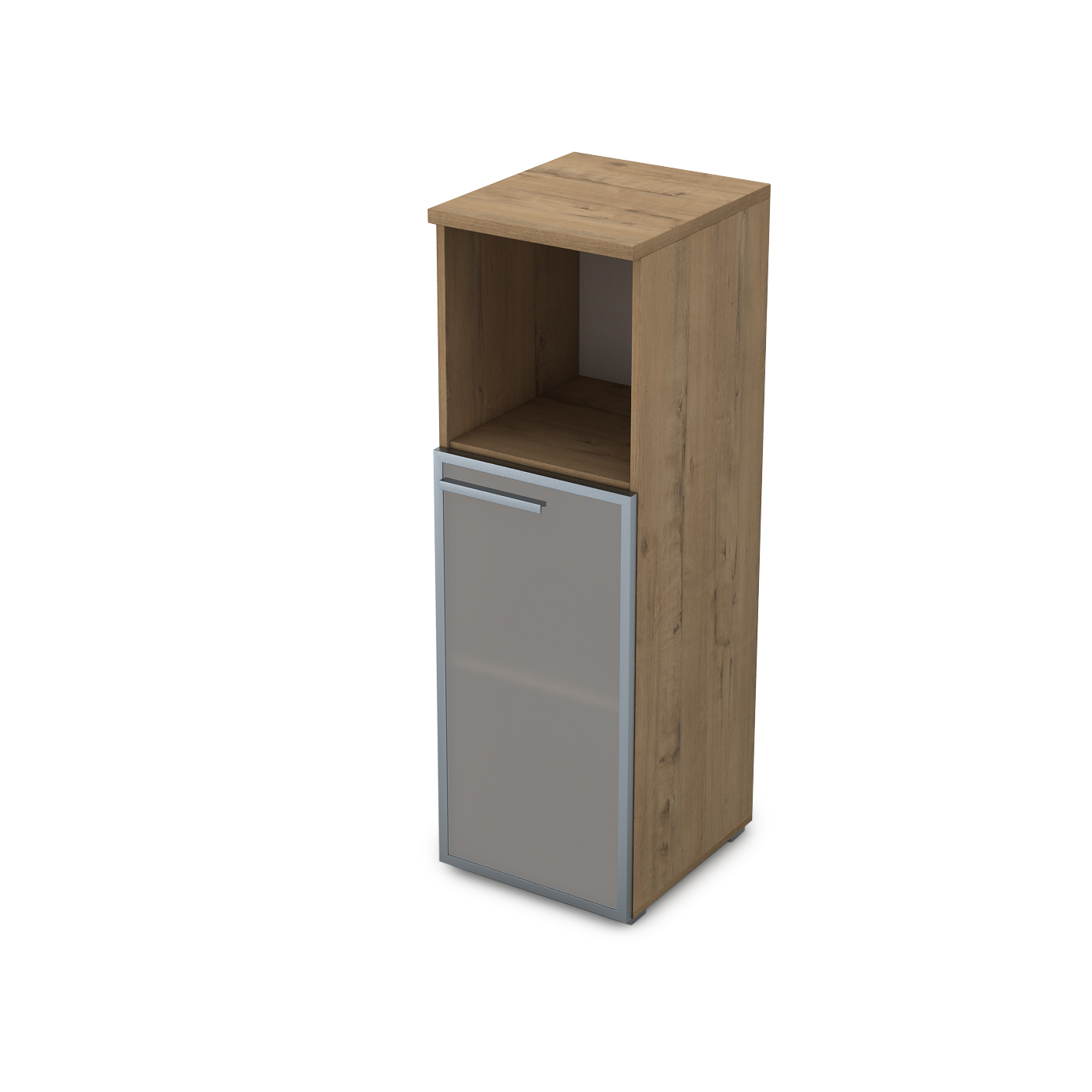 9ПЛ.017.5 Пенал средний со стеклом и нишей (400*450*1245) , левый