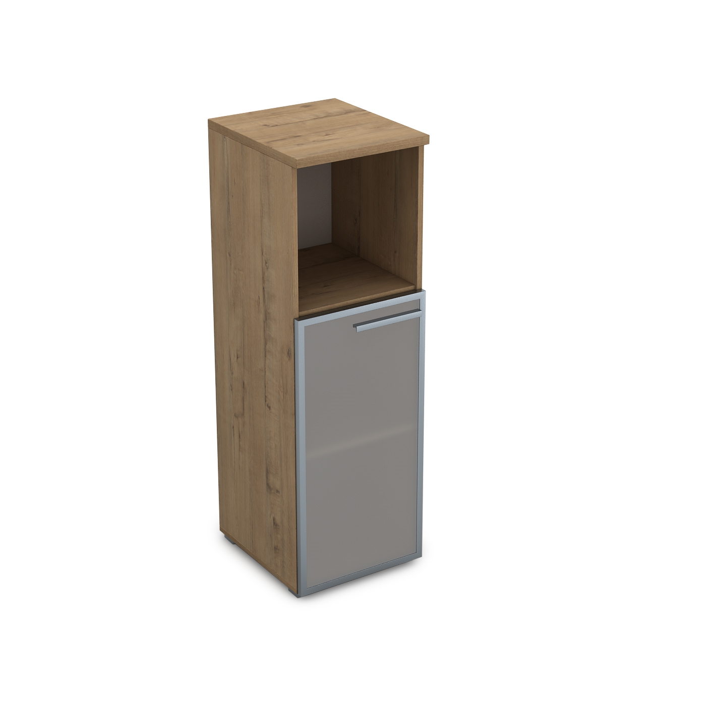 9ПП.017.5 Пенал средний со стеклом и нишей (400*450*1245) , правый