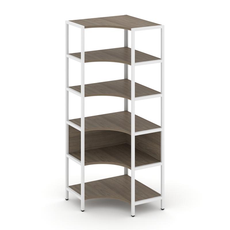 Shelf System Односекционный угловой стеллаж пятиярусный SN.STMU-511 Вяз Благородный/Металл Белый 810
