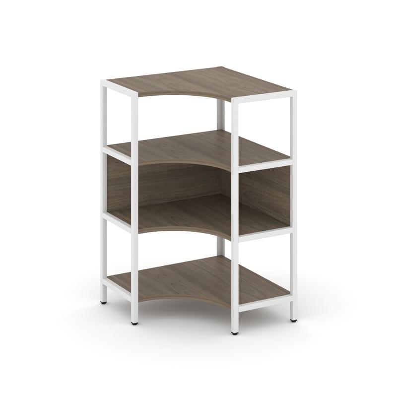 Shelf System Односекционный угловой стеллаж трехярусный SN.STMU-311 Вяз Благородный/Металл Белый 810