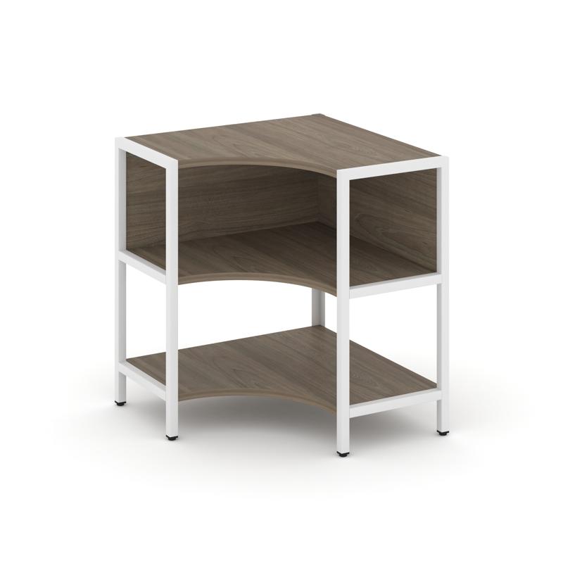 Shelf System Односекционный угловой стеллаж двухярусный SN.STMU-211 Вяз Благородный/Металл Белый 810