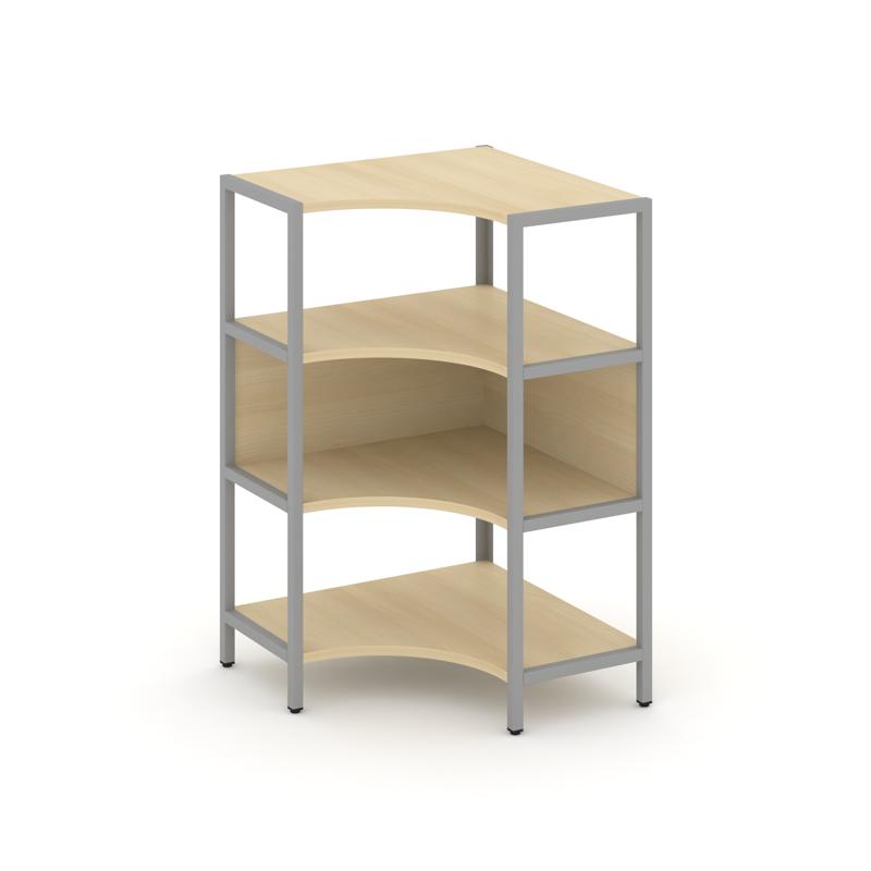 Shelf System Односекционный угловой стеллаж трехярусный SN.STMU-311 Акация Лорка/Металл Серый 810*81