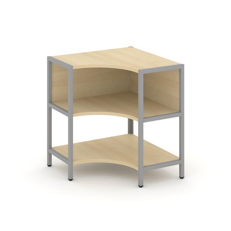 Shelf System Односекционный угловой стеллаж двухярусный SN.STMU-211 Акация Лорка/Металл Серый 810*81