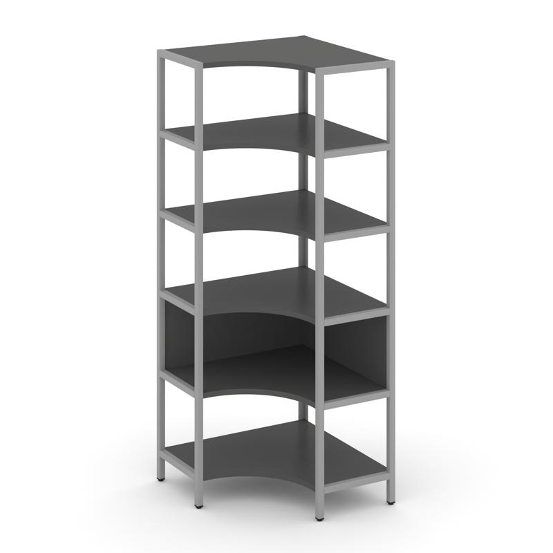 Shelf System Односекционный угловой стеллаж пятиярусный SN.STMU-511 Антрацит/Металл Серый 810*810*19