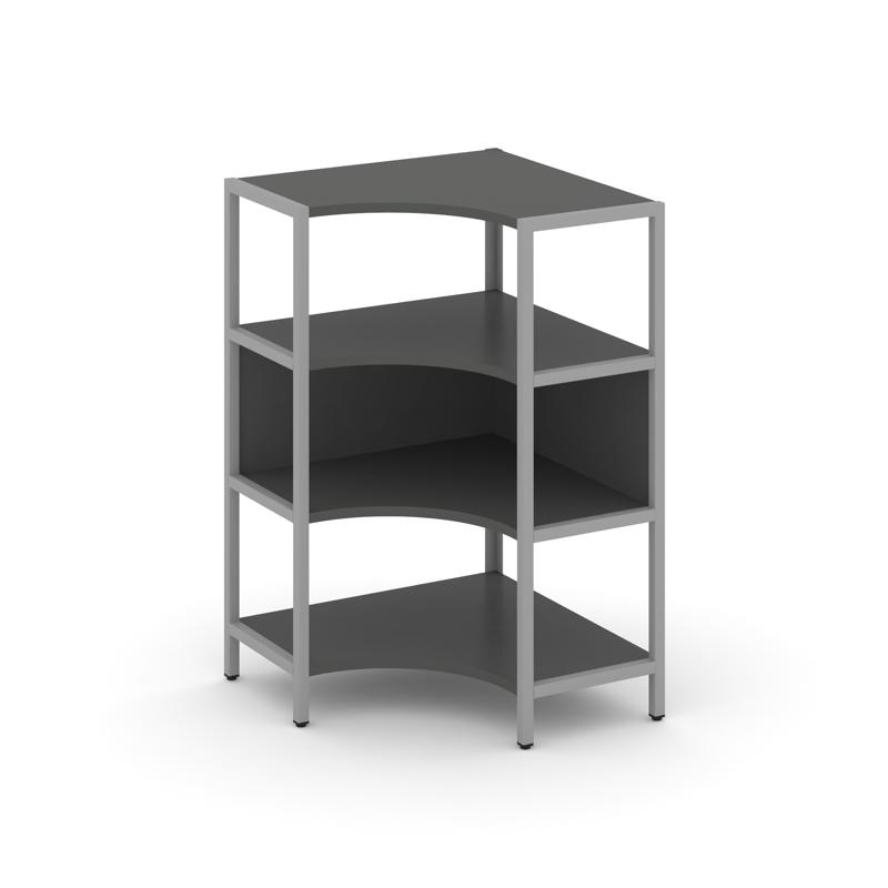 Shelf System Односекционный угловой стеллаж трехярусный SN.STMU-311 Антрацит/Металл Серый 810*810*12