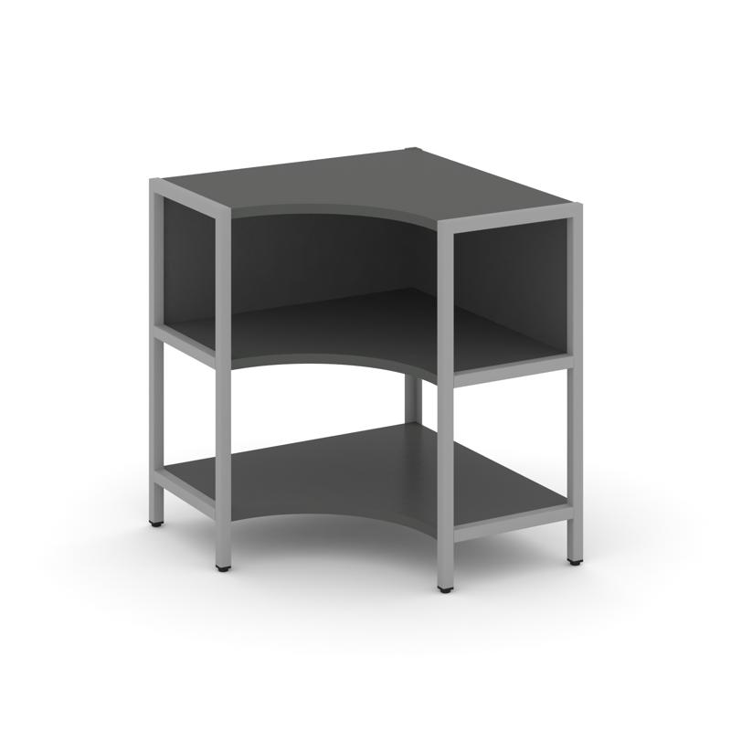 Shelf System Односекционный угловой стеллаж двухярусный SN.STMU-211 Антрацит/Металл Серый 810*810*87