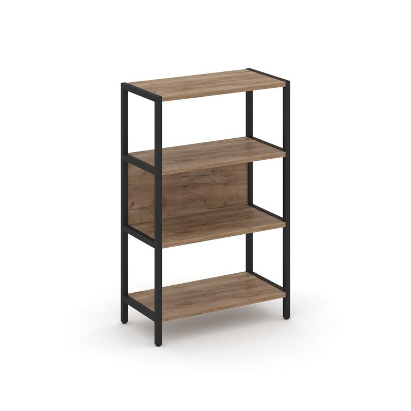 Shelf System Односекционный стеллаж трехярусный SN.STM-311 Дуб Табак/Металл Черный 810*400*1246