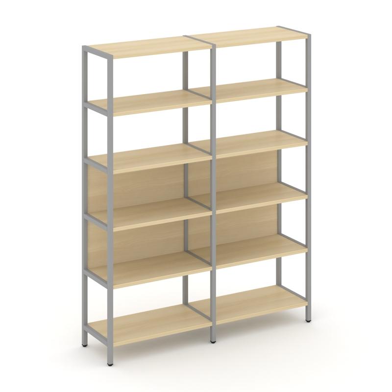 Shelf System Двухсекционный стеллаж пятиярусный SN.STM-521 Акация Лорка/Металл Серый 1590*400*1980