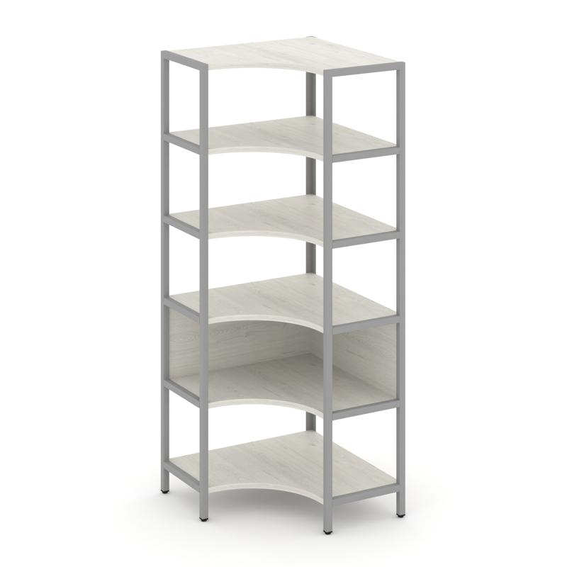 Shelf System Односекционный угловой стеллаж пятиярусный SN.STMU-511 Дуб Наварра/Металл Серый 810*810