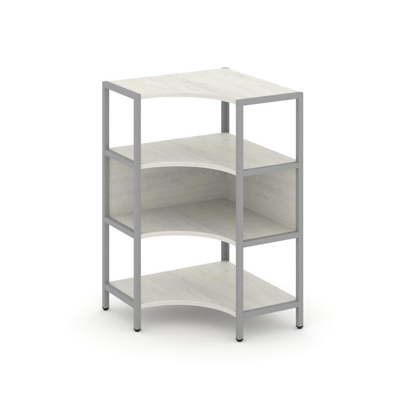 Shelf System Односекционный угловой стеллаж трехярусный SN.STMU-311 Дуб Наварра/Металл Серый 810*810
