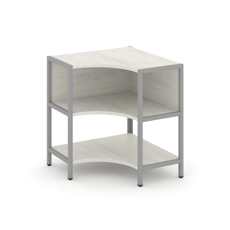 Shelf System Односекционный угловой стеллаж двухярусный SN.STMU-211 Дуб Наварра/Металл Серый 810*810