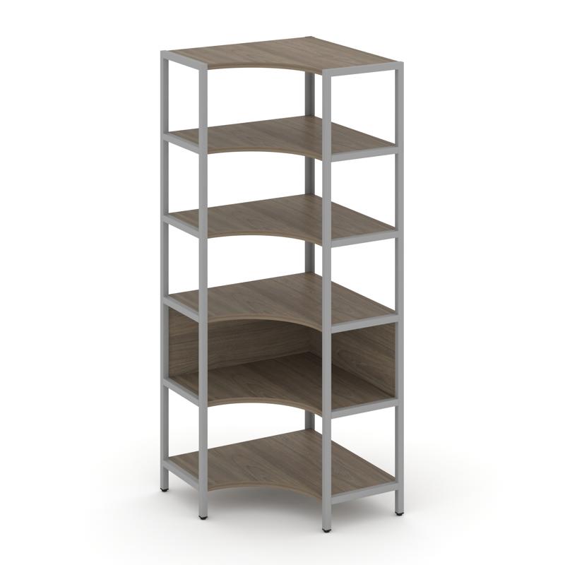 Shelf System Односекционный угловой стеллаж пятиярусный SN.STMU-511 Вяз Благородный/Металл Серый 810