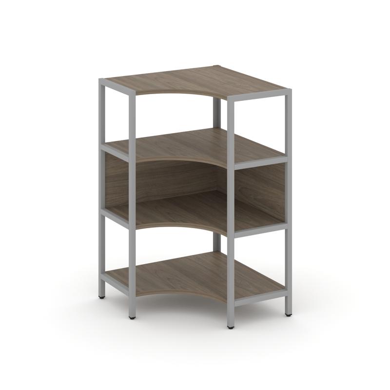 Shelf System Односекционный угловой стеллаж трехярусный SN.STMU-311 Вяз Благородный/Металл Серый 810