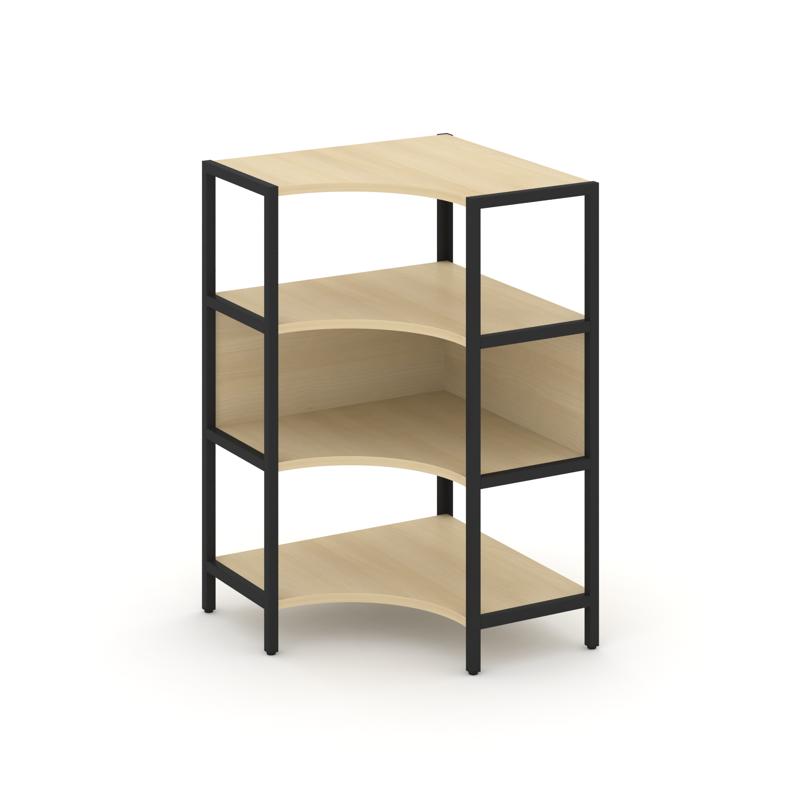 Shelf System Односекционный угловой стеллаж трехярусный SN.STMU-311 Акация Лорка/Металл Черный 810*8