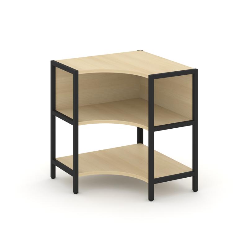 Shelf System Односекционный угловой стеллаж двухярусный SN.STMU-211 Акация Лорка/Металл Черный 810*8