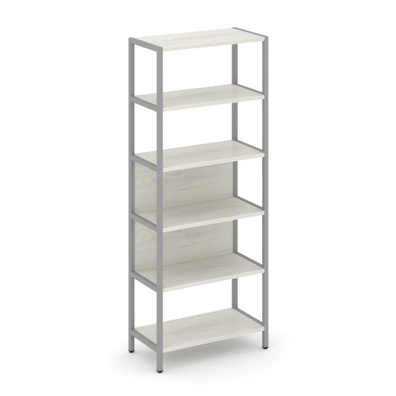 Shelf System Односекционный стеллаж пятиярусный SN.STM-511 Дуб Наварра/Металл Серый 810*400*1980