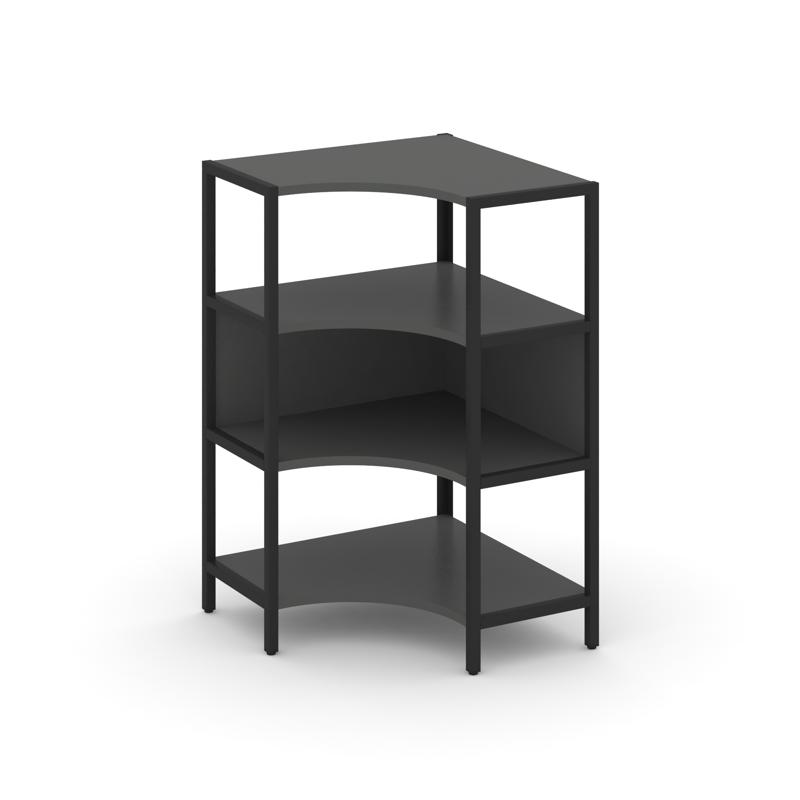 Shelf System Односекционный угловой стеллаж трехярусный SN.STMU-311 Антрацит/Металл Черный 810*810*1
