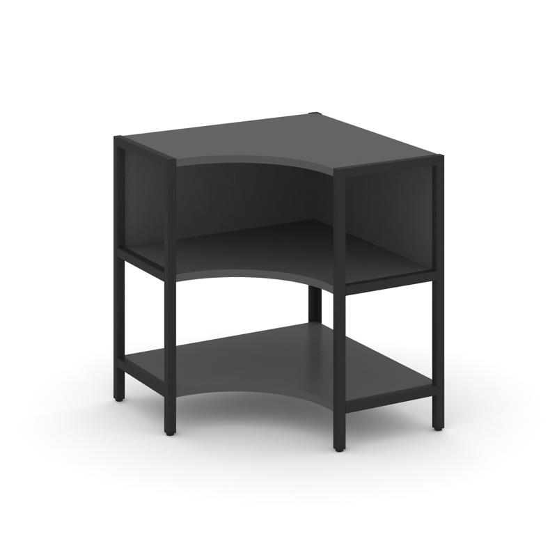 Shelf System Односекционный угловой стеллаж двухярусный SN.STMU-211 Антрацит/Металл Черный 810*810*8