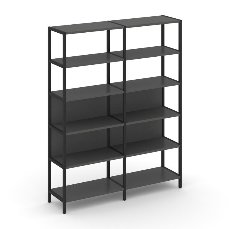 Shelf System Двухсекционный стеллаж пятиярусный SN.STM-521 Антрацит/Металл Черный 1590*400*1980