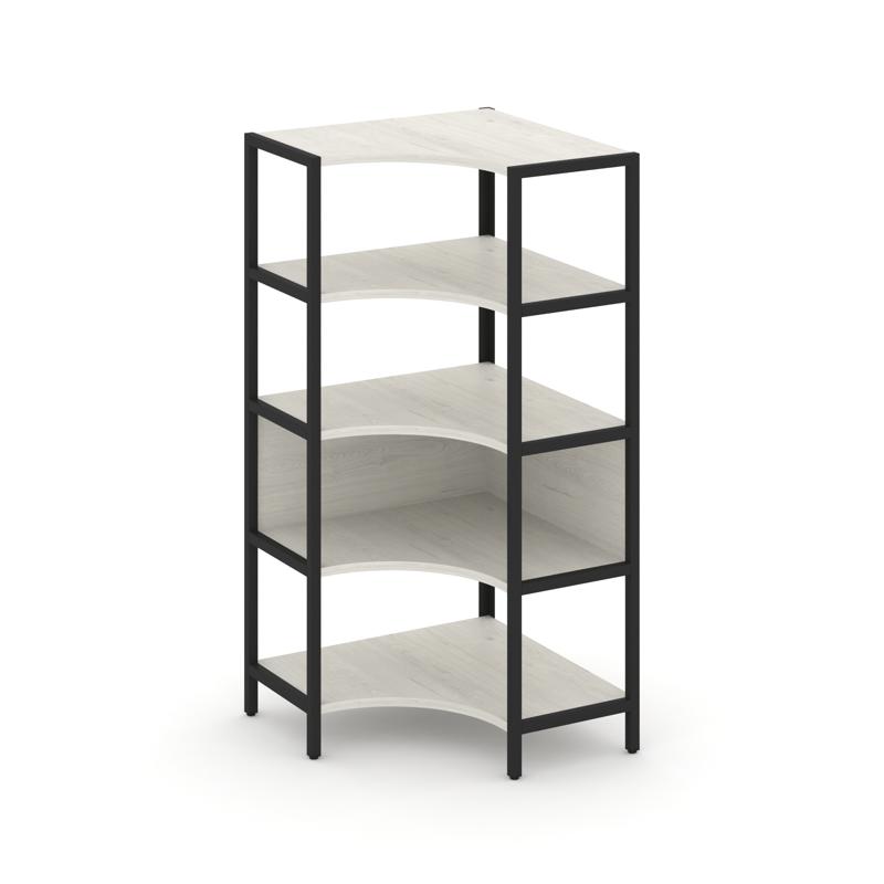 Shelf System Односекционный угловой стеллаж четырехярусный SN.STMU-411 Дуб Наварра/Металл Черный 810