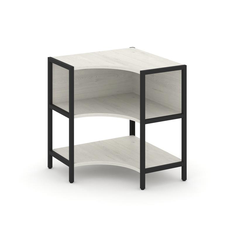 Shelf System Односекционный угловой стеллаж двухярусный SN.STMU-211 Дуб Наварра/Металл Черный 810*81