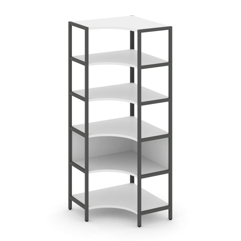 Shelf System Односекционный угловой стеллаж пятиярусный SN.STMU-511 Белый/Металл Антрацит 810*810*19