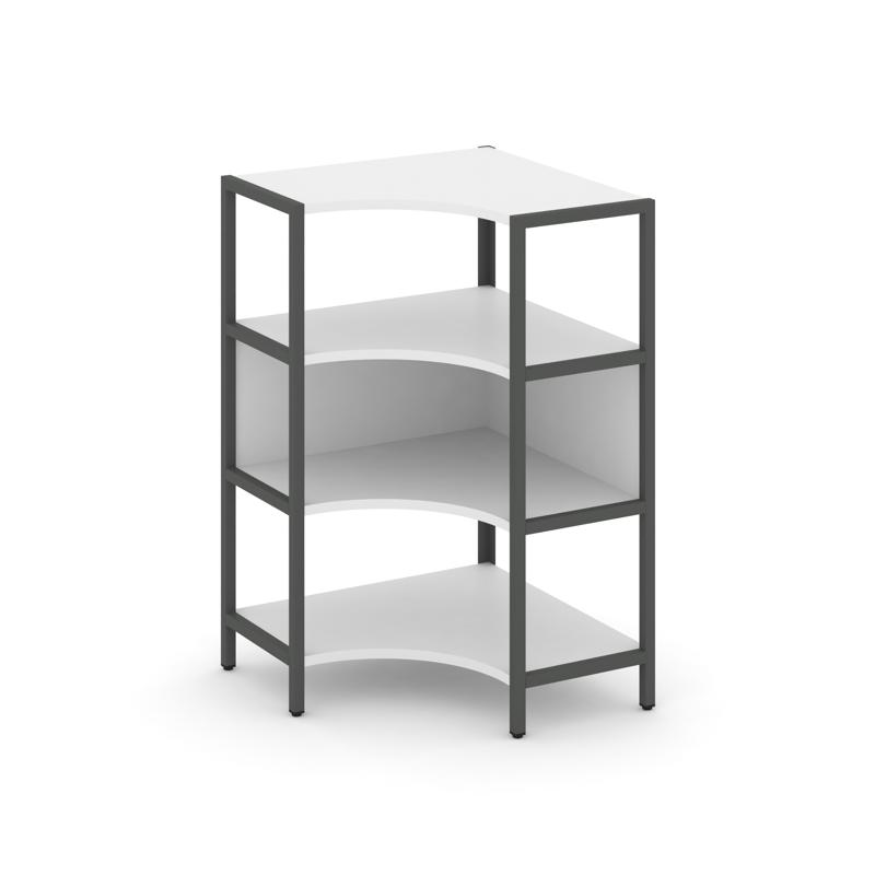 Shelf System Односекционный угловой стеллаж трехярусный SN.STMU-311 Белый/Металл Антрацит 810*810*12
