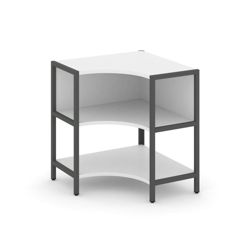 Shelf System Односекционный угловой стеллаж двухярусный SN.STMU-211 Белый/Металл Антрацит 810*810*87